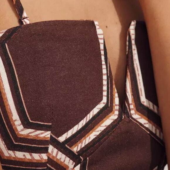 ANTHROPOLOGIE | Linen Blend Plunge-Neck Midi Dress | NWT - Picture 5 of 5